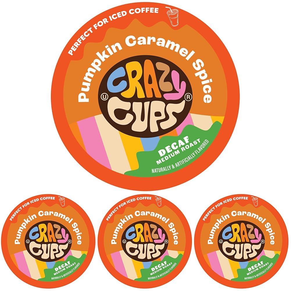 image:imageCrazy Cups Decaf Flavored Coffee Pods Decaf Eggnog Coffee Holiday Blend Coffee Single Serve Coffee for Keurig K Cups Machines Hot or Iced Coffee Medium Roast Coffee 22 CountDecaf Pumpkin Caramel Spice