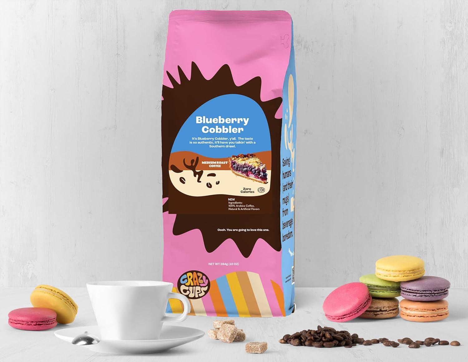 image:imageCrazy Cups Decaf Flavored Ground Coffee Variety Pack Includes Chocolate Hazelnut French Vanilla and Death by Chocolate in 10 oz Bags For Brewing Flavored Hot or Iced Decaf Coffee Variety 3 PackBlueberry