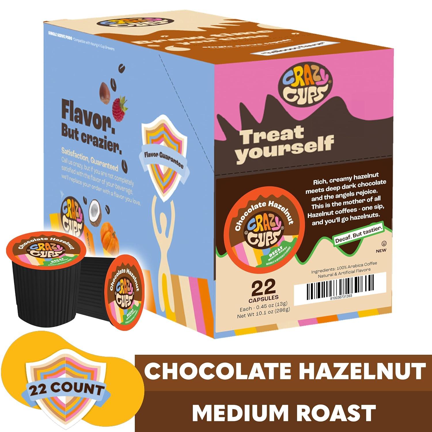 image:imageCrazy Cups Decaf Peppermint Bark Flavored Coffee pods Holiday SingleServe Medium Roast Coffee Cups for Keurig KCup Machines Hot or IcedPack of 1 22 Count TotalBetter Than Hazelnut