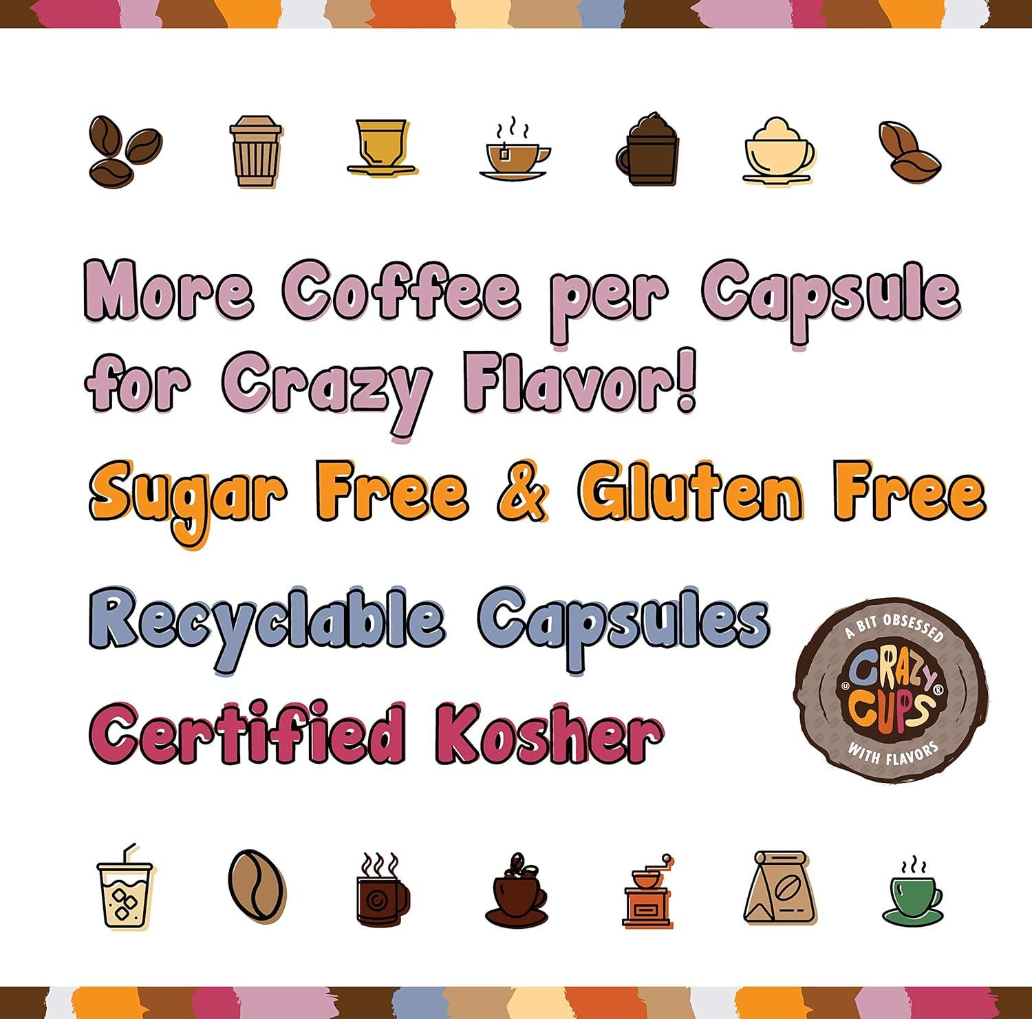 image:imageCrazy Cups Decaf Peppermint Bark Flavored Coffee pods Holiday SingleServe Medium Roast Coffee Cups for Keurig KCup Machines Hot or IcedPack of 1 22 Count TotalPeppermint Chocolate Mocha