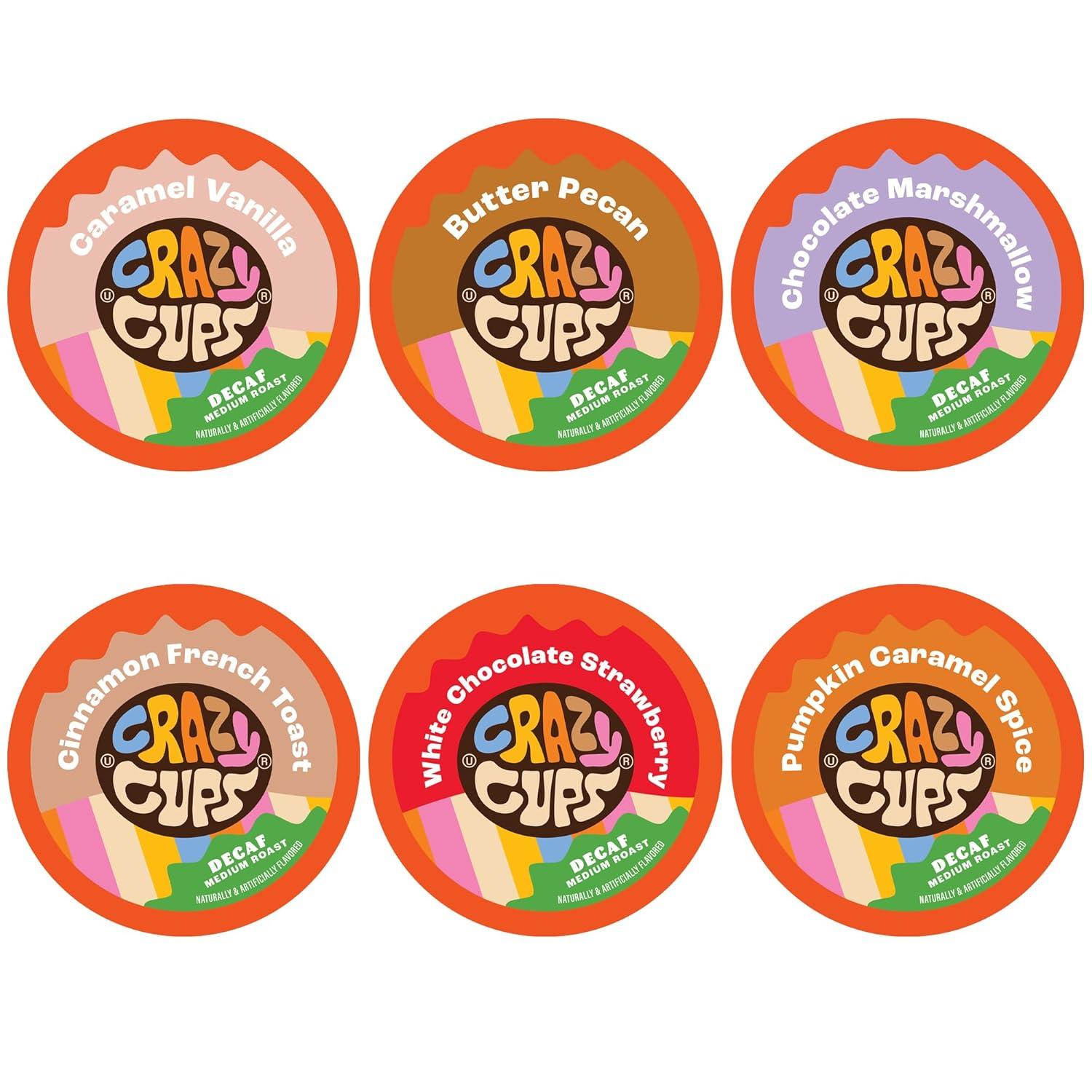 image:imageCrazy Cups Decaf Praline Nutcracker Flavored Coffee Pods Praline Pecan Decaf Coffee Single Serve Coffee for Keurig K Cups Machines Medium Roast Coffee 22 CountDecaf Flavored Variety Pack