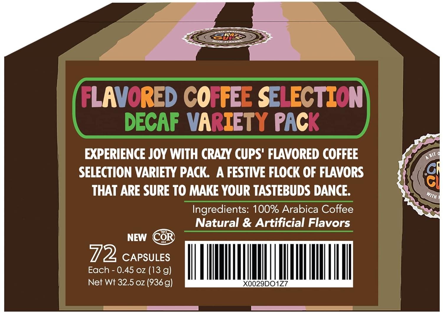 image:imageCrazy Cups Decaf Praline Nutcracker Flavored Coffee Pods Praline Pecan Decaf Coffee Single Serve Coffee for Keurig K Cups Machines Medium Roast Coffee 22 CountDecaf Flavored Variety Pack