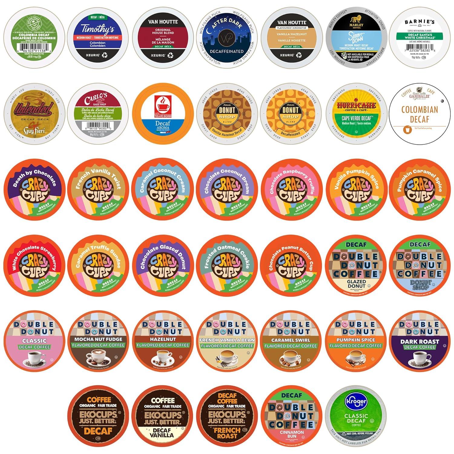 image:imageCrazy Cups Decaf Praline Nutcracker Flavored Coffee Pods Praline Pecan Decaf Coffee Single Serve Coffee for Keurig K Cups Machines Medium Roast Coffee 22 CountDecaf Flavored Variety Pack