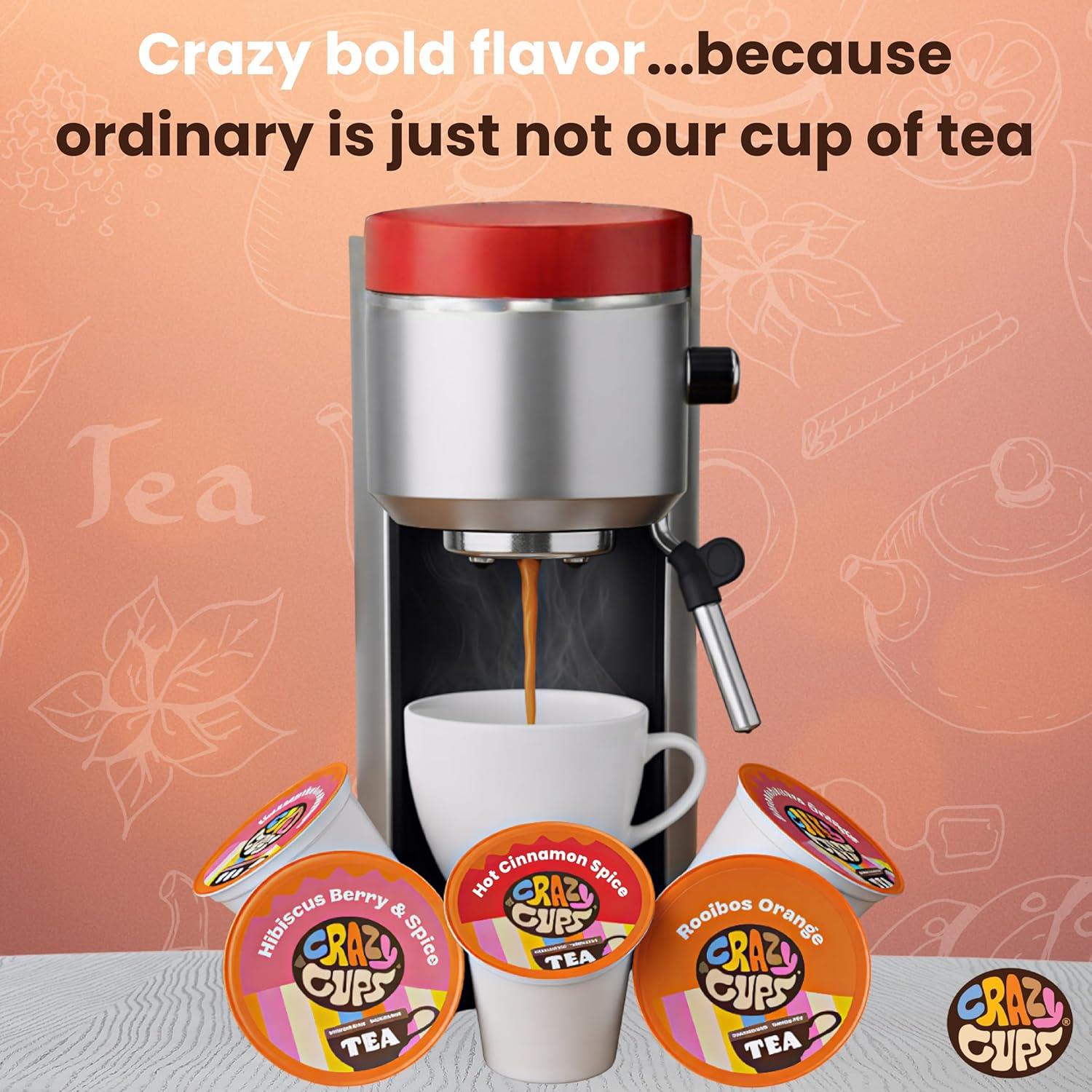 image:imageCrazy Cups Decaf Praline Nutcracker Flavored Coffee Pods Praline Pecan Decaf Coffee Single Serve Coffee for Keurig K Cups Machines Medium Roast Coffee 22 CountAssorted Variety Tea