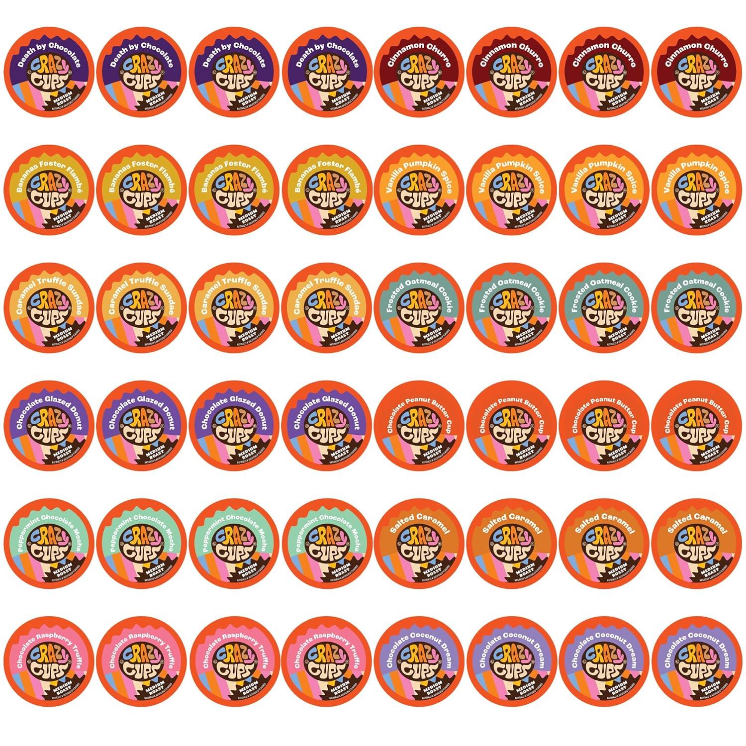 image:imageCrazy Cups Deluxe Holiday Flavored Coffee Gift Box Assorted Flavored Coffee for Keurig KCups Machines Medium Roast Coffee in Recyclable Pods 30 CountCrazy Cups Flavored Coffee Variety Pack