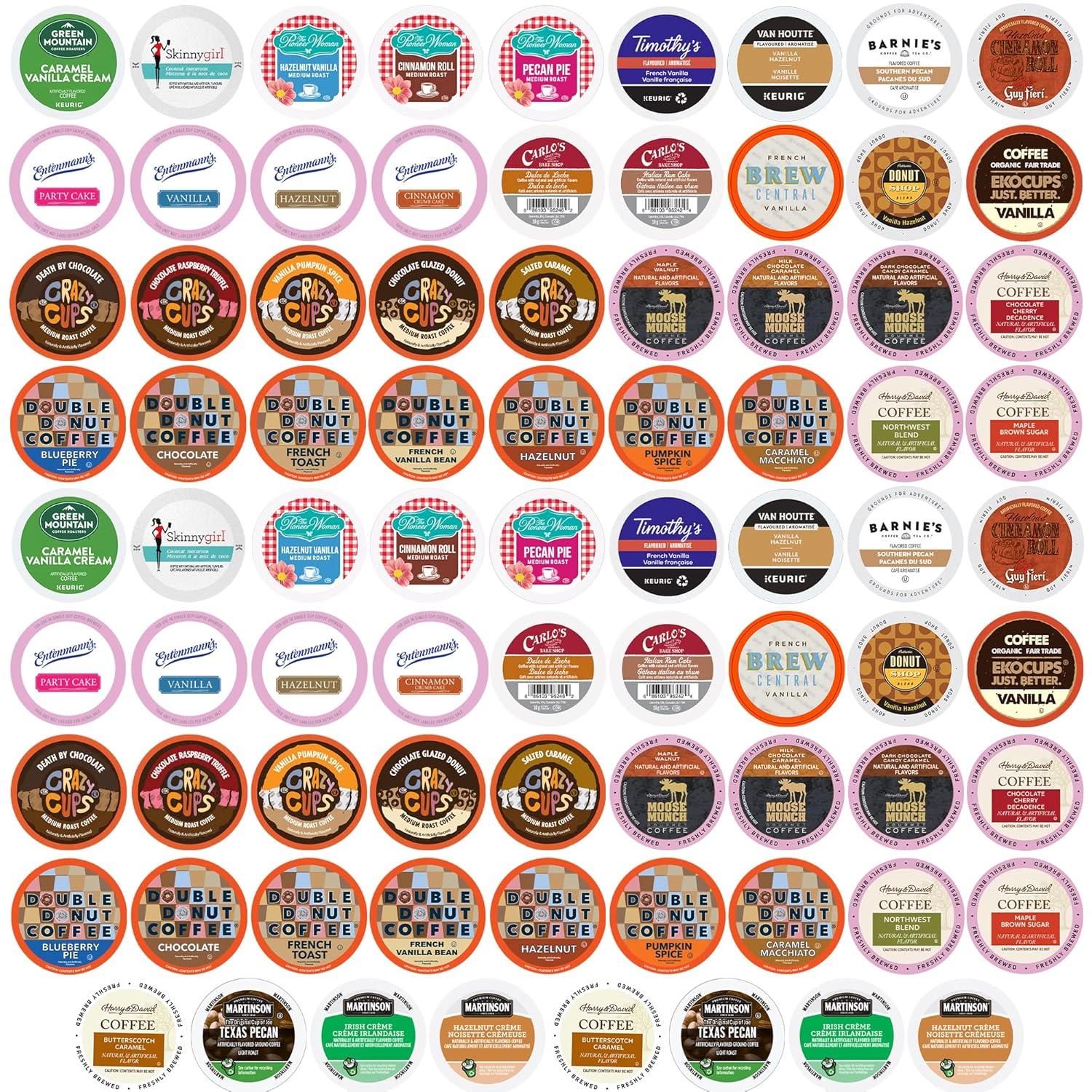 image:imageCrazy Cups Deluxe Holiday Flavored Coffee Gift Box Assorted Flavored Coffee for Keurig KCups Machines Medium Roast Coffee in Recyclable Pods 30 CountCrazy Cups Flavored Coffee Variety Pack