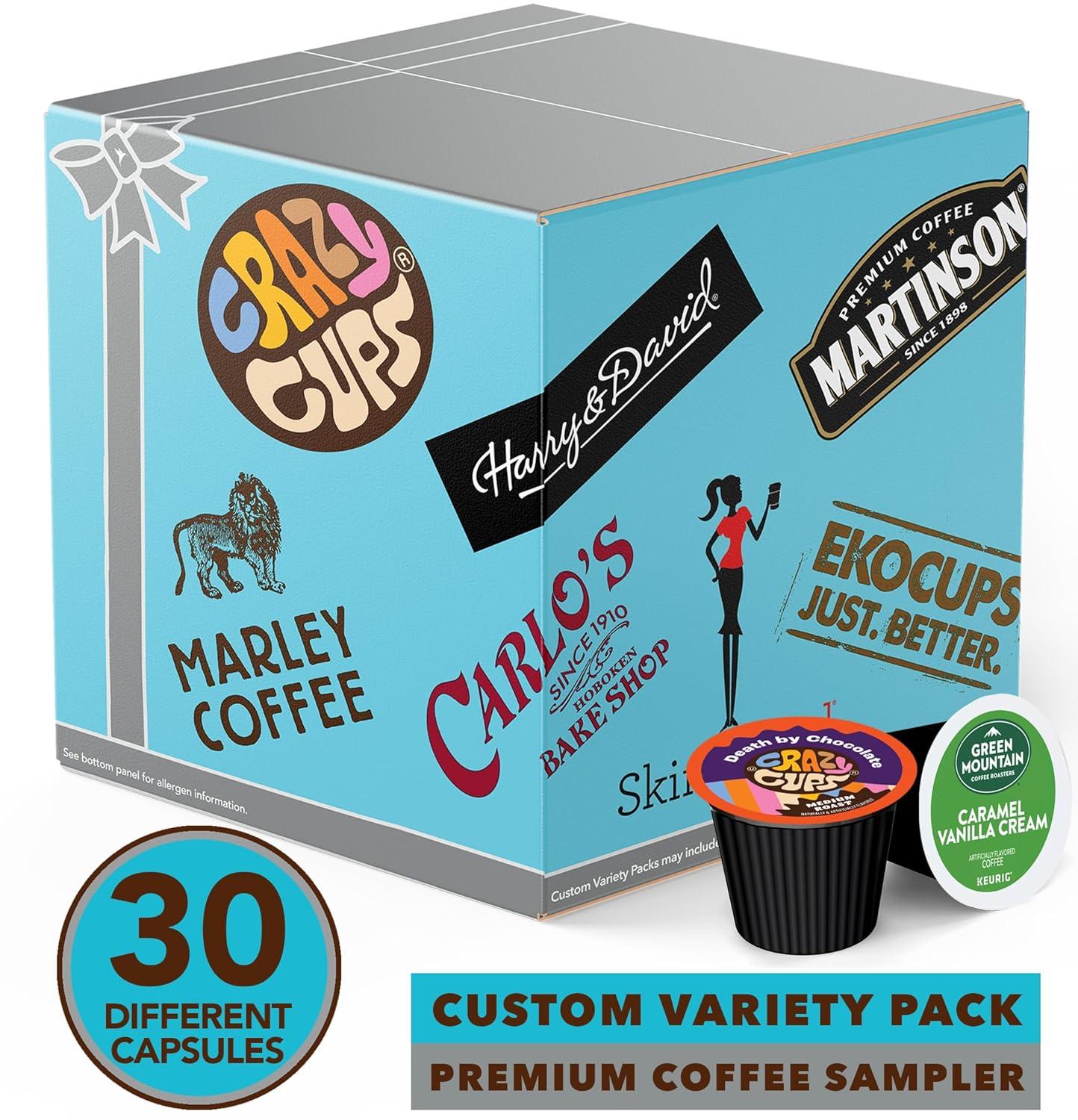 image:imageCrazy Cups Deluxe Holiday Hot Chocolate Gift Set Assorted Flavored Hot Chocolates for Keurig K Cups Machines Single Serve Hot Cocoa in Recyclable Pods 20 CountCoffee Variety Coffee Variety Pack Variety Pack