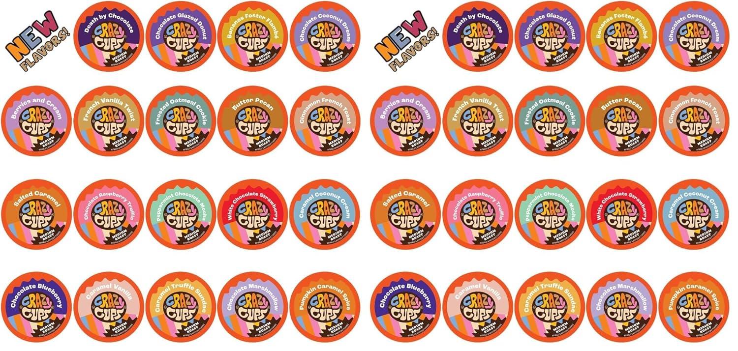 image:imageCrazy Cups Deluxe Holiday Hot Chocolate Gift Set Assorted Flavored Hot Chocolates for Keurig K Cups Machines Single Serve Hot Cocoa in Recyclable Pods 20 CountFlavored Coffee Variety Pack