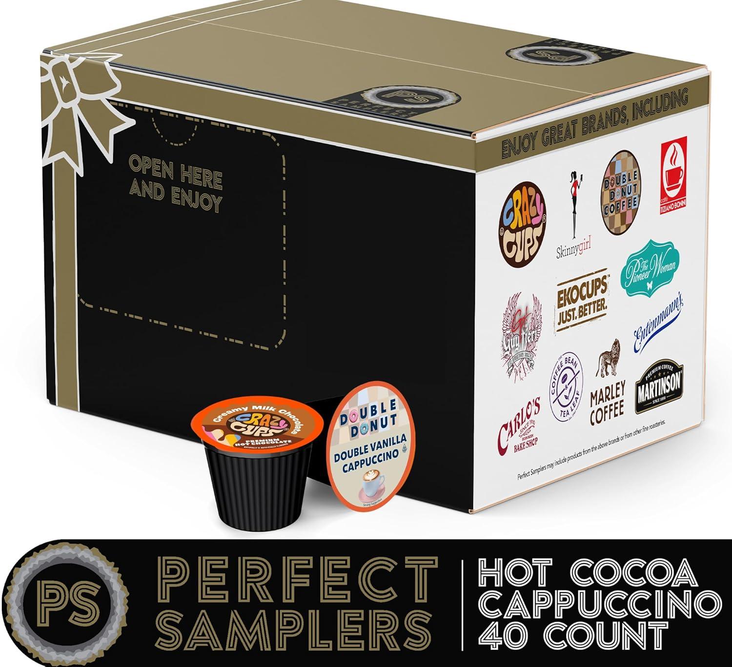 image:imageCrazy Cups Deluxe Holiday Hot Chocolate Gift Set Assorted Flavored Hot Chocolates for Keurig K Cups Machines Single Serve Hot Cocoa in Recyclable Pods 20 CountHot Cocoa and Cappuccino Variety