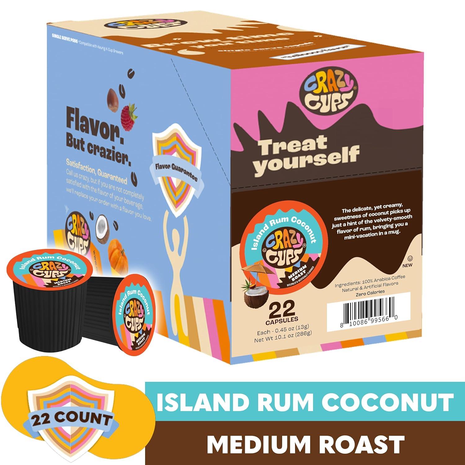 image:imageCrazy Cups Flavored Coffee Pods Santas Sugar Cookie Coffee Holiday Blend Medium Roast Single Serve for Keurig KCup Machines 22 Count in Recyclable PodsIsland Rum Coconut
