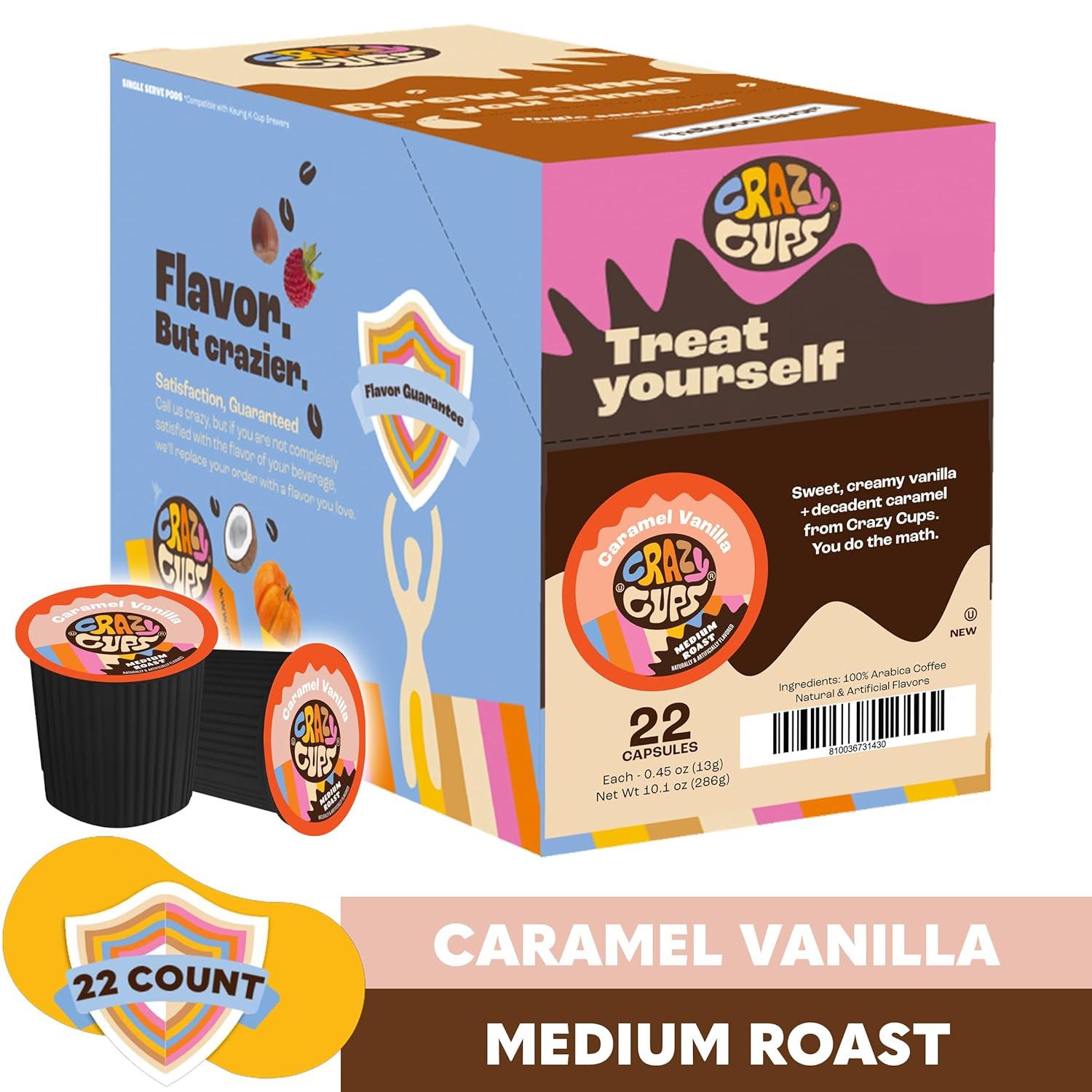 image:imageCrazy Cups Flavored Coffee Pods Santas Sugar Cookie Coffee Holiday Blend Medium Roast Single Serve for Keurig KCup Machines 22 Count in Recyclable PodsCaramel Vanilla