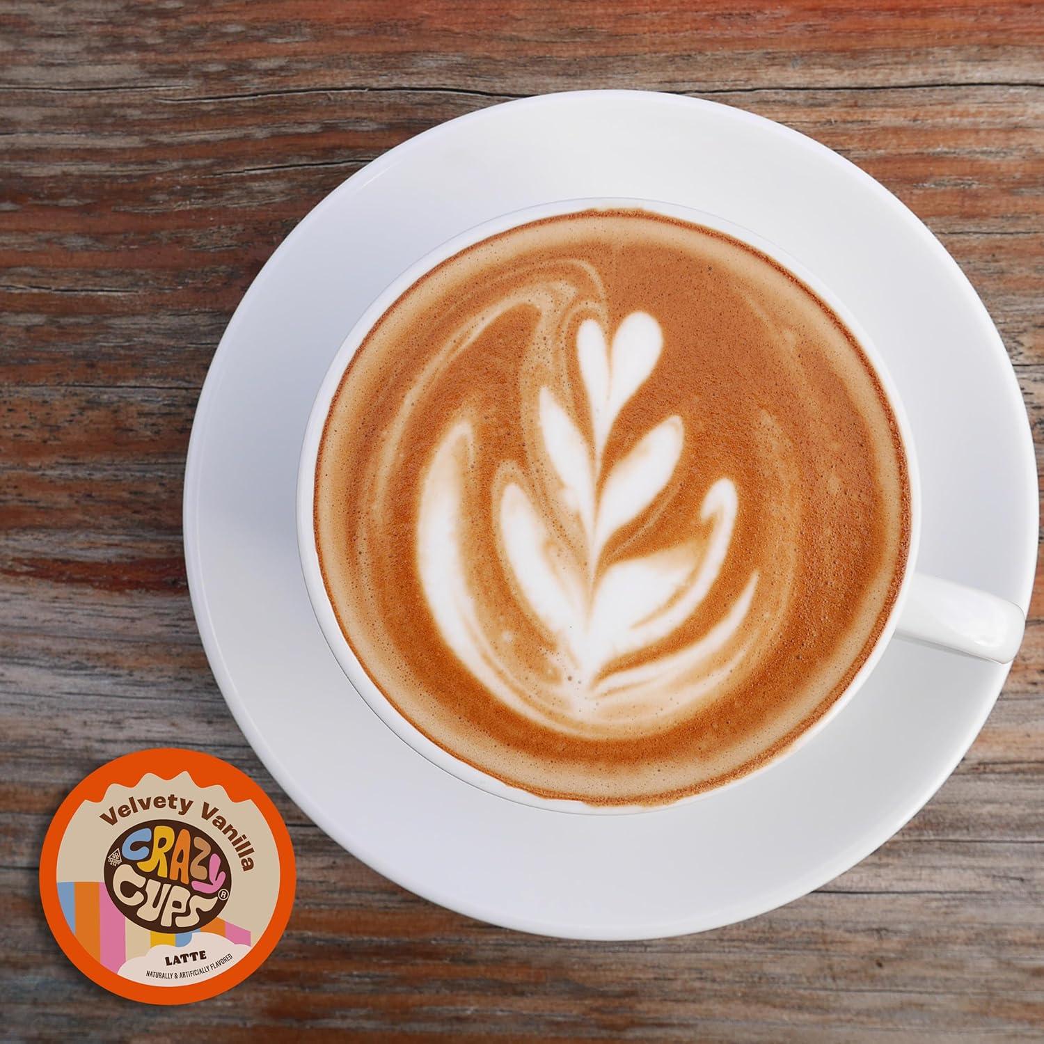 image:imageCrazy Cups Flavored Coffee Pods Santas Sugar Cookie Coffee Holiday Blend Medium Roast Single Serve for Keurig KCup Machines 22 Count in Recyclable PodsVelvety Vanilla Latte