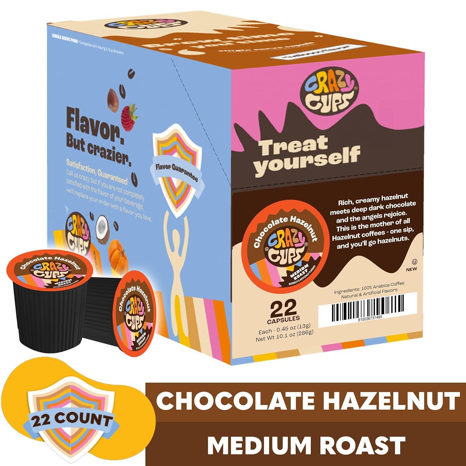 image:imageCrazy Cups Flavored Coffee Pods Santas Sugar Cookie Coffee Holiday Blend Medium Roast Single Serve for Keurig KCup Machines 22 Count in Recyclable PodsHazelnut Cocoa