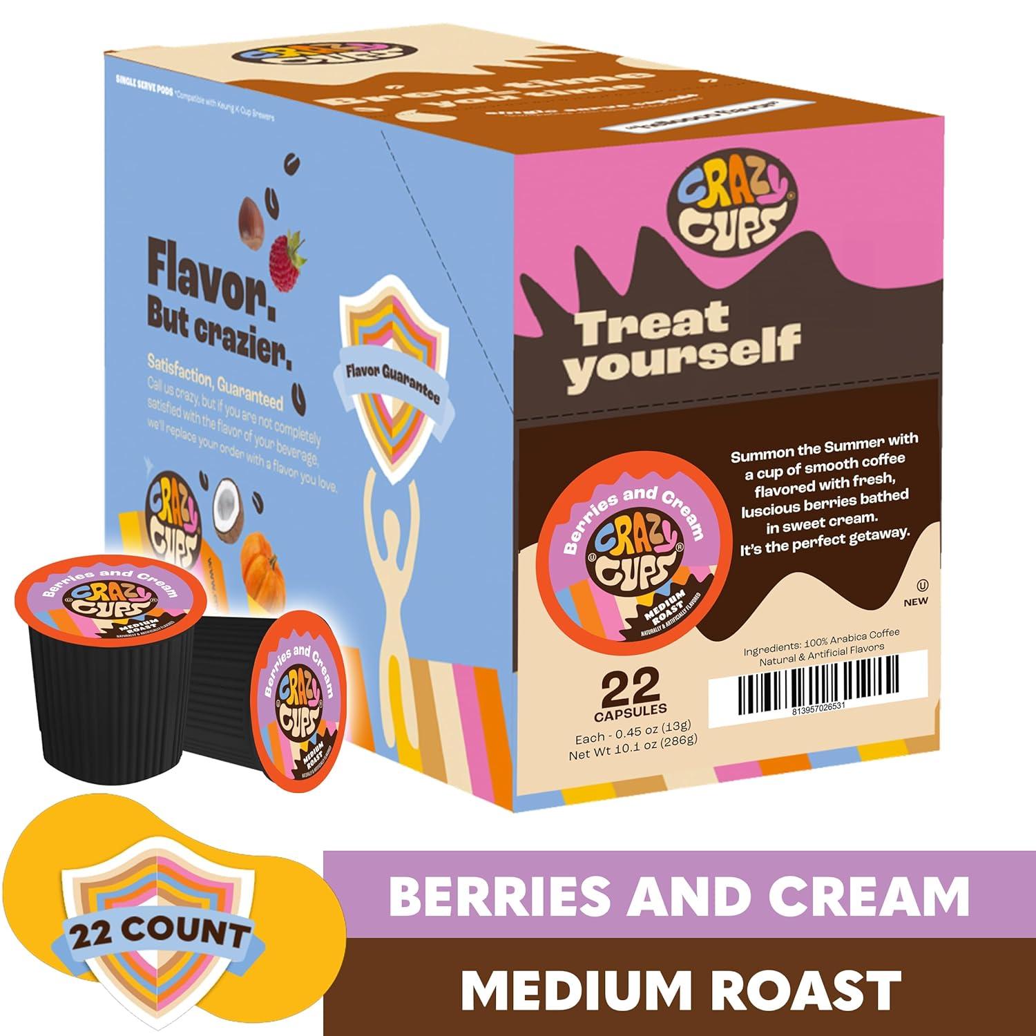 image:imageCrazy Cups Flavored Coffee Pods Holiday Spice amp Blend Single Serve Coffee for Keurig K Cups Machines Hot or Iced Medium Roast in RecyclablePack of 1 22 Count TotalCinnamon Churro
