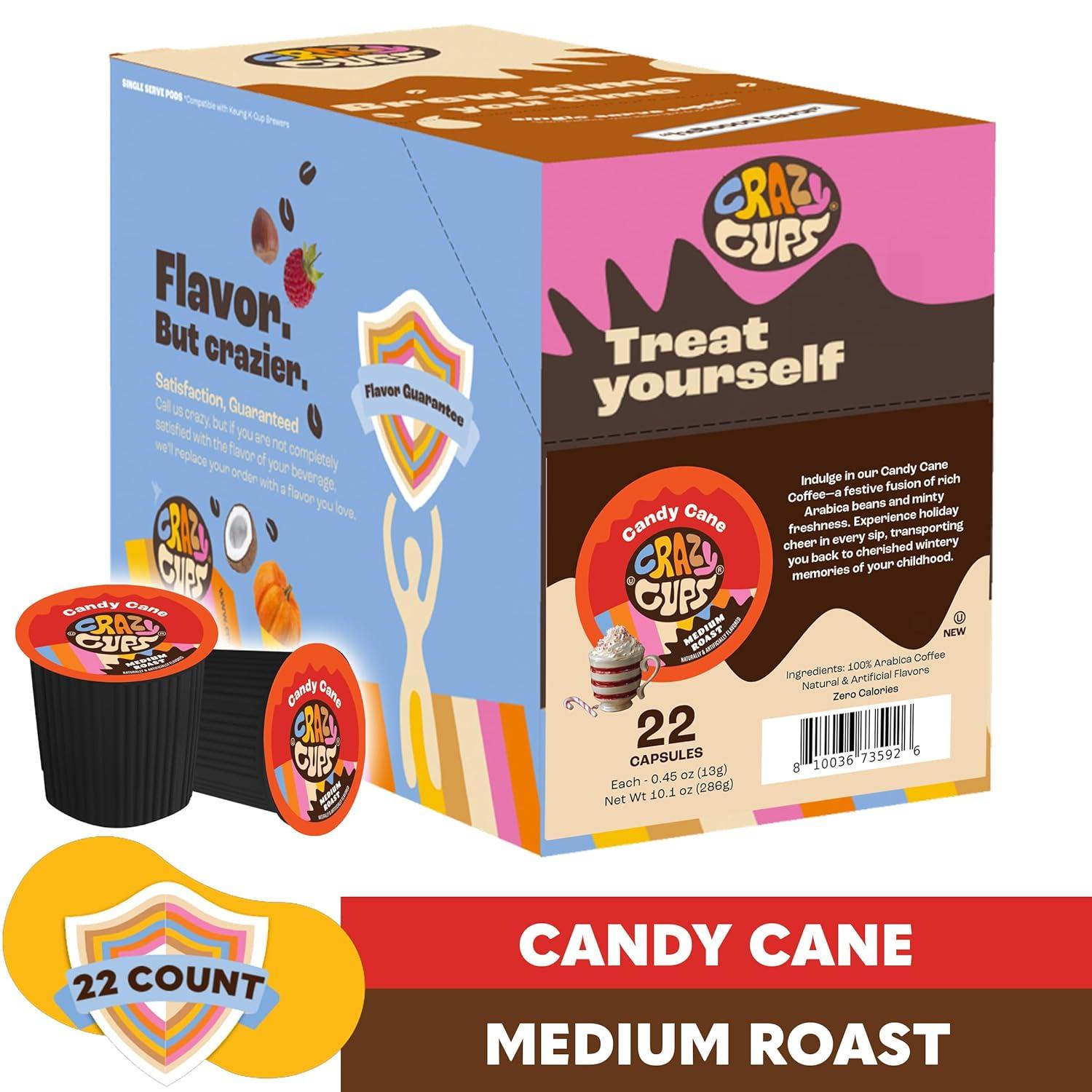 image:imageCrazy Cups Flavored Coffee Pods Holiday Spice amp Blend Single Serve Coffee for Keurig K Cups Machines Hot or Iced Medium Roast in RecyclablePack of 1 22 Count TotalCandy can