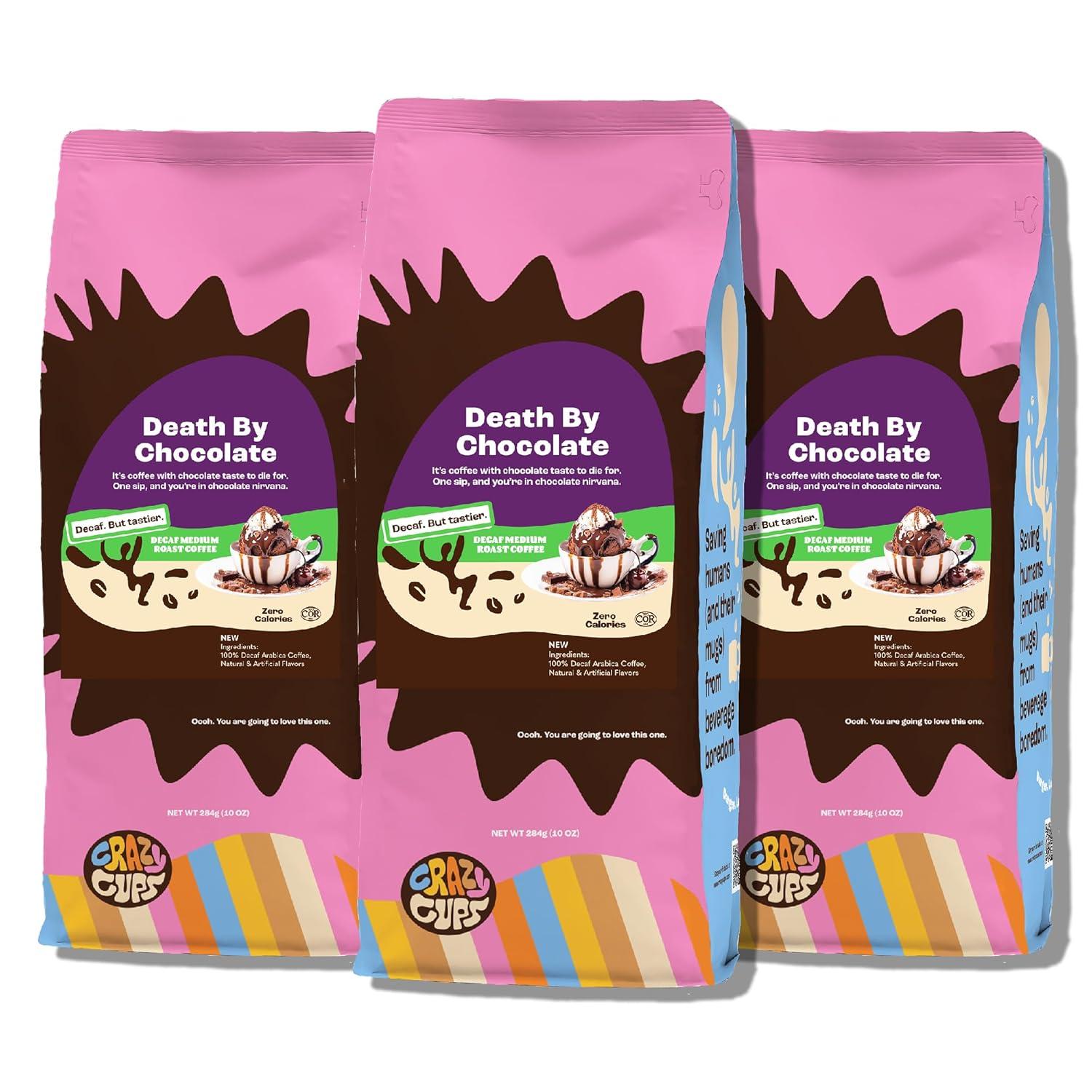 image:imageCrazy Cups Flavored Ground Decaf Christmas Coffee Decaffeinated White Christmas Coffee in 10 oz Bag For Brewing Flavored Hot or Iced Pack of 1Death by Chocolate