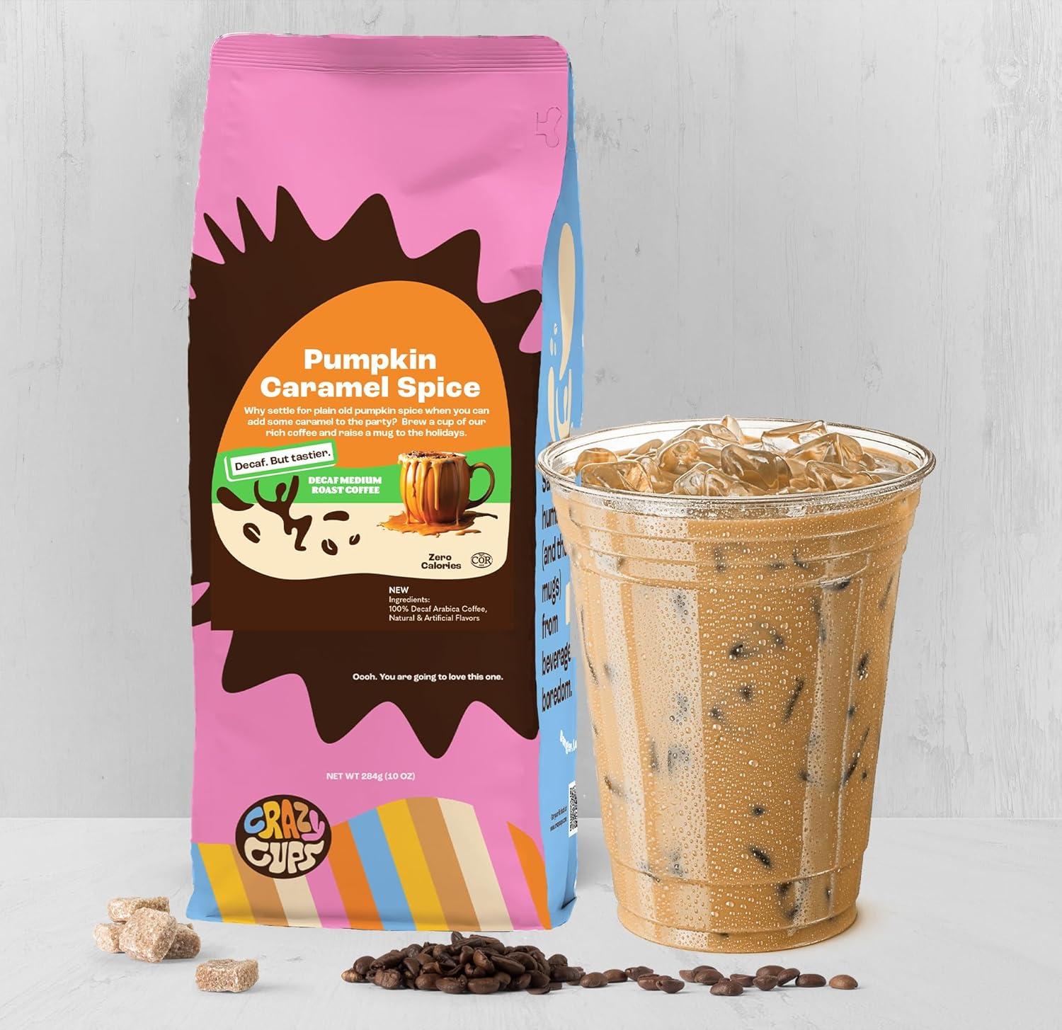 image:imageCrazy Cups Flavored Ground Decaf Christmas Coffee Decaffeinated White Christmas Coffee in 10 oz Bag For Brewing Flavored Hot or Iced Pack of 1Pumpkin Caramel Spice