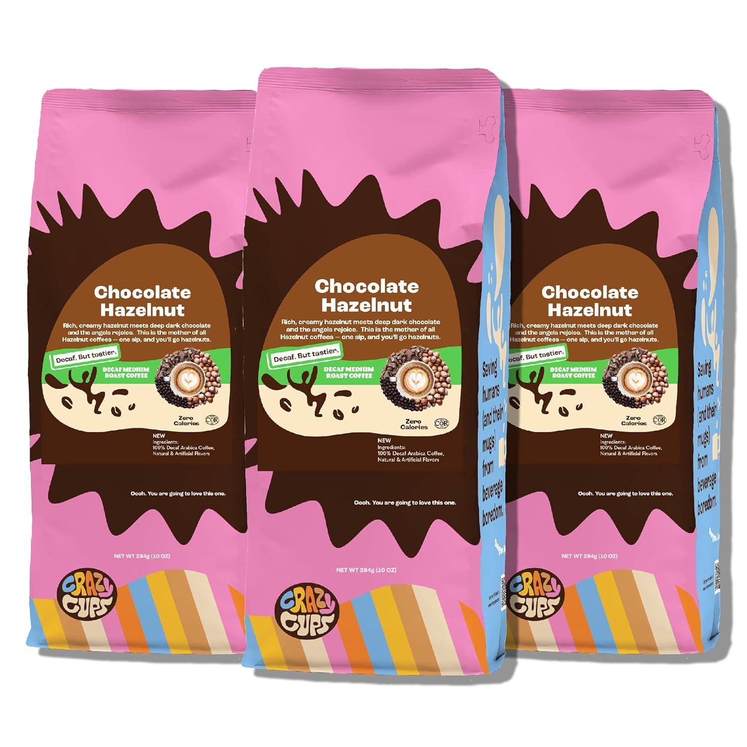 image:imageCrazy Cups Flavored Ground Decaf Holiday Coffee Decaffeinated Holiday Spice Coffee in 10 oz Bag For Brewing Flavored Hot or Iced Coffee Pack of 1Decaf Chocolate Hazelnut