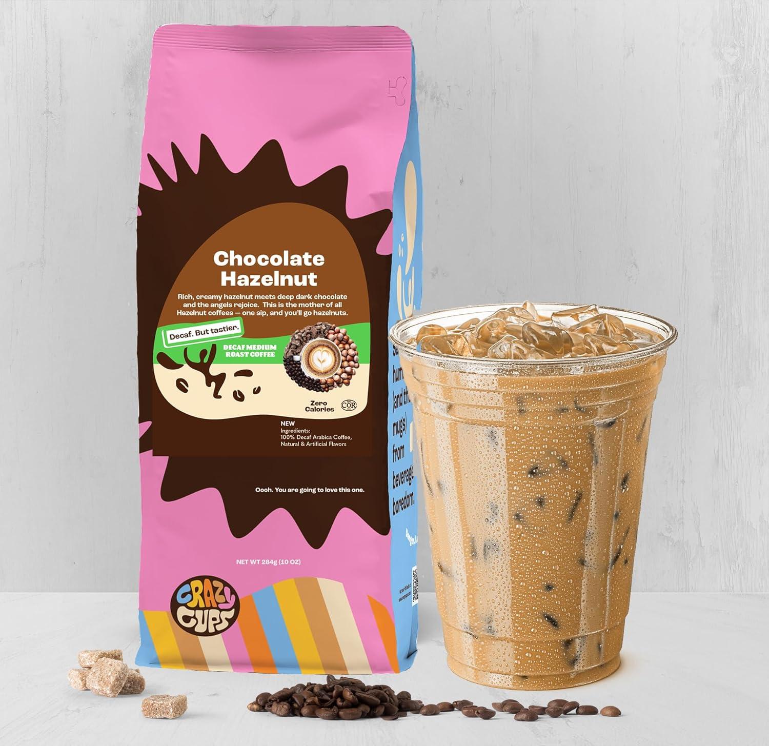 image:imageCrazy Cups Flavored Ground Decaf Holiday Coffee Decaffeinated Holiday Spice Coffee in 10 oz Bag For Brewing Flavored Hot or Iced Coffee Pack of 1Decaf Chocolate Hazelnut