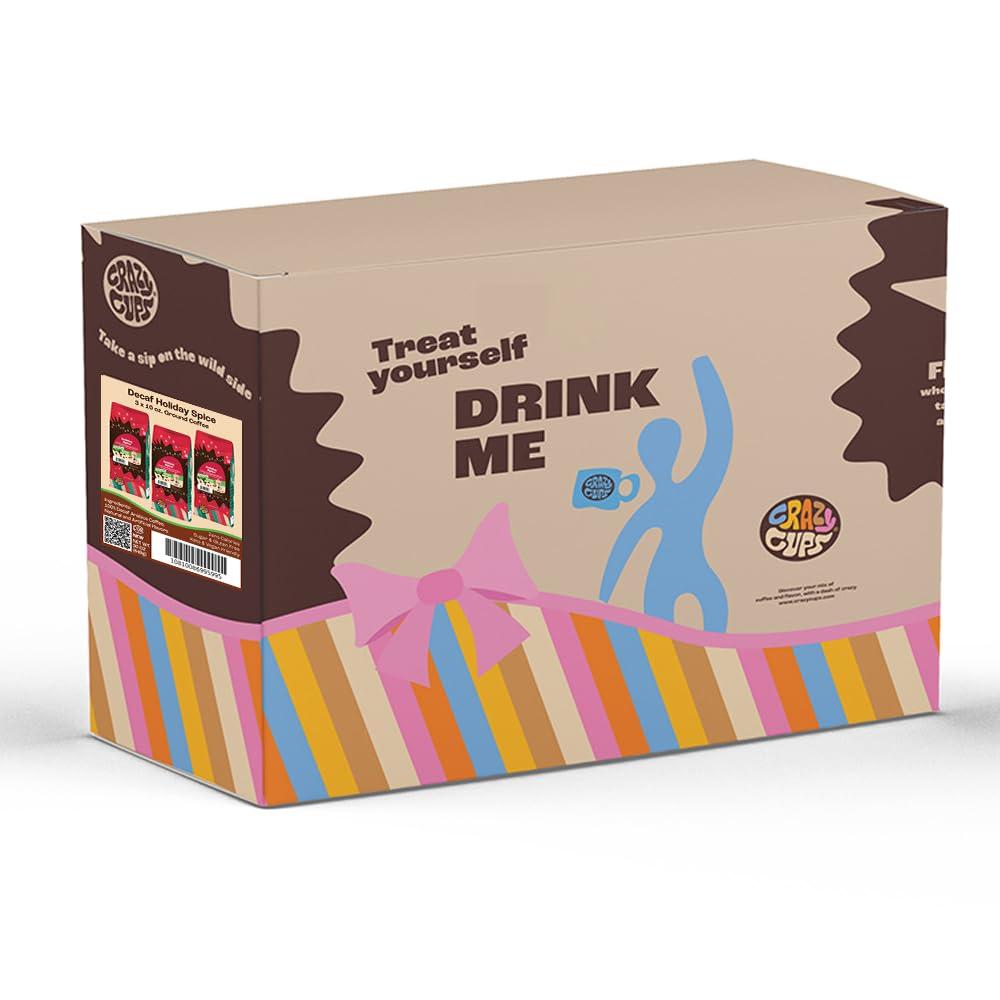 image:imageCrazy Cups Flavored Holiday Ground Coffee Variety Pack Includes Holiday Spice White Christmas Caramel Eggnog in 10 oz Bags 3 PackHoliday Spice