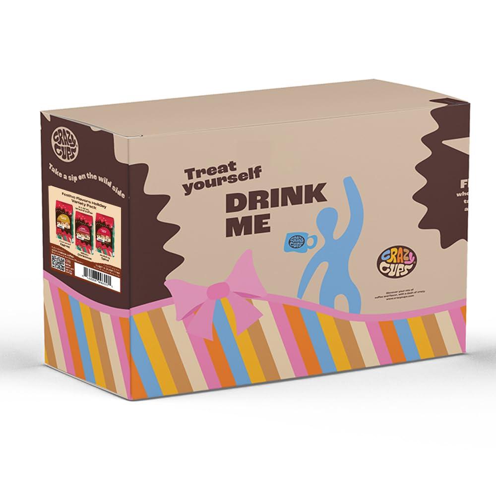 image:imageCrazy Cups Flavored Holiday Ground Coffee Variety Pack Includes Holiday Spice White Christmas Caramel Eggnog in 10 oz Bags 3 PackSeasonal Variety Pack
