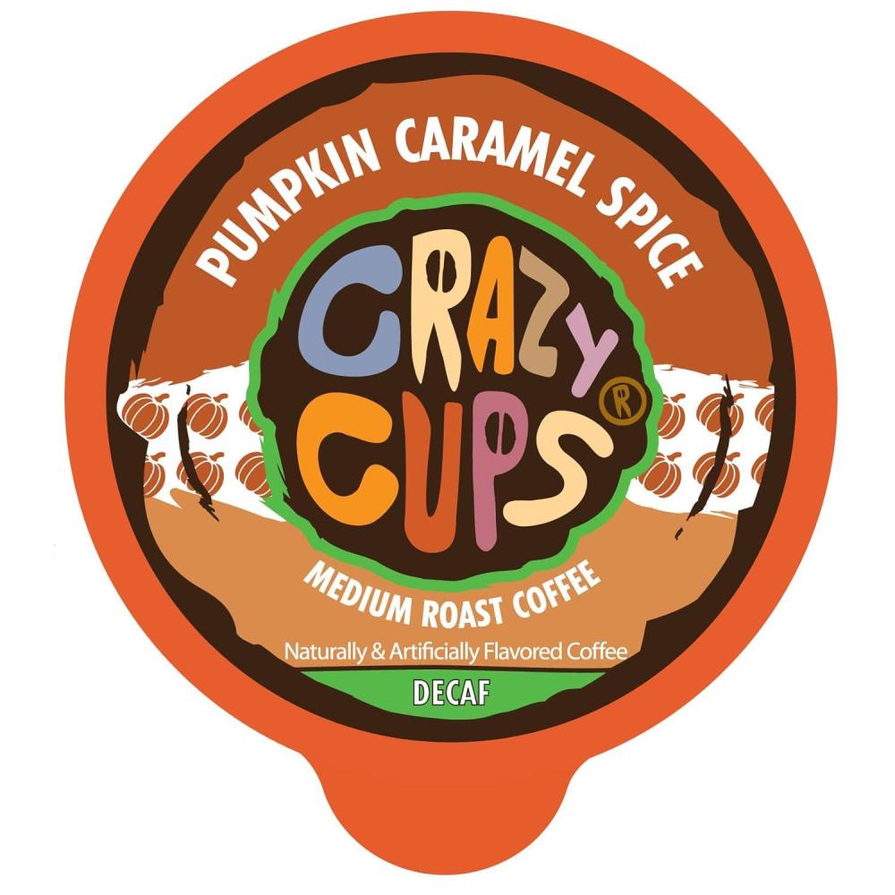 image:imageCrazy Cups Decaf Peppermint Bark Flavored Coffee pods Holiday SingleServe Medium Roast Coffee Cups for Keurig KCup Machines Hot or IcedPack of 1 22 Count TotalPumpkin Caramel