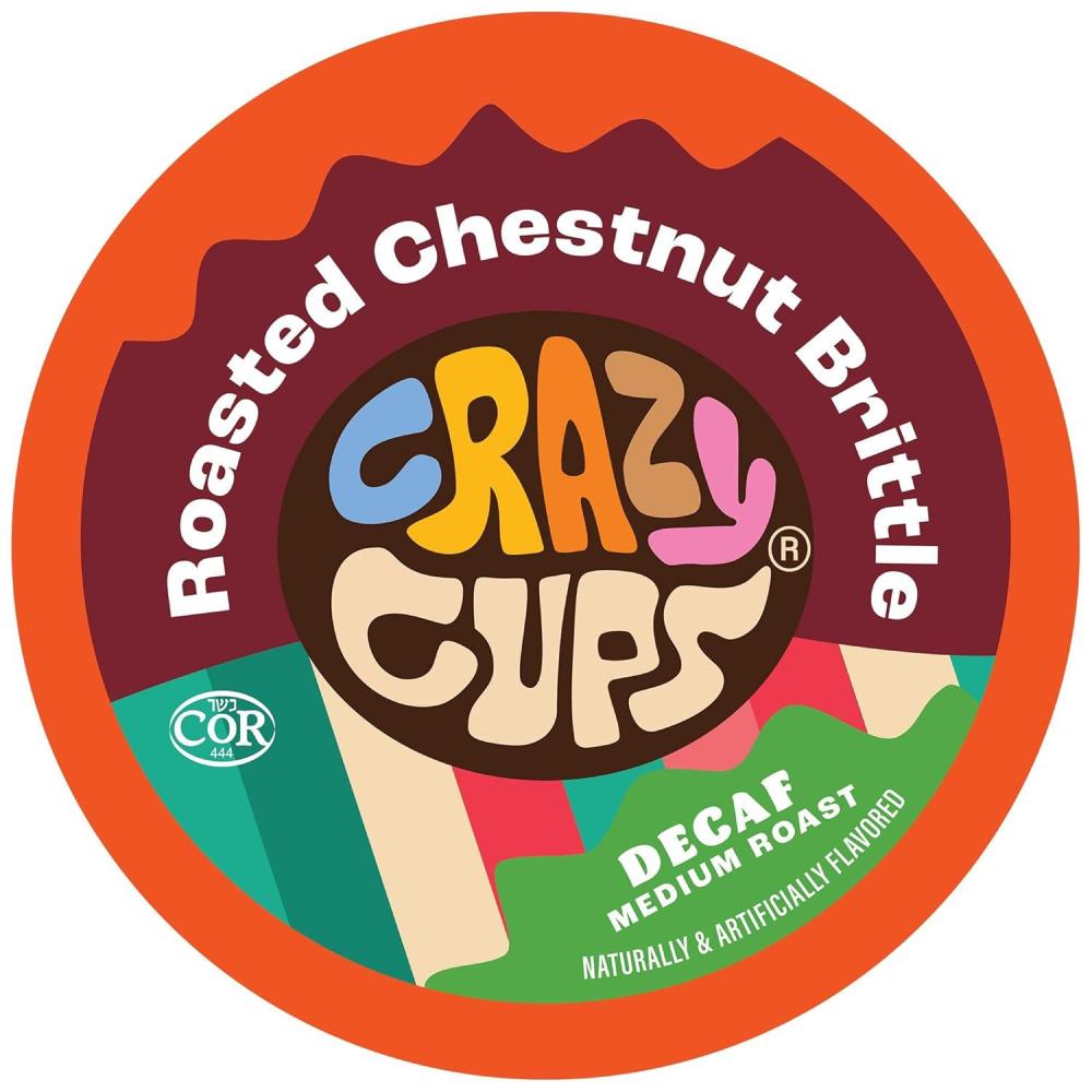 image:imageCrazy Cups Decaf Peppermint Bark Flavored Coffee pods Holiday SingleServe Medium Roast Coffee Cups for Keurig KCup Machines Hot or IcedPack of 1 22 Count TotalRoasted Chestnut Brittle