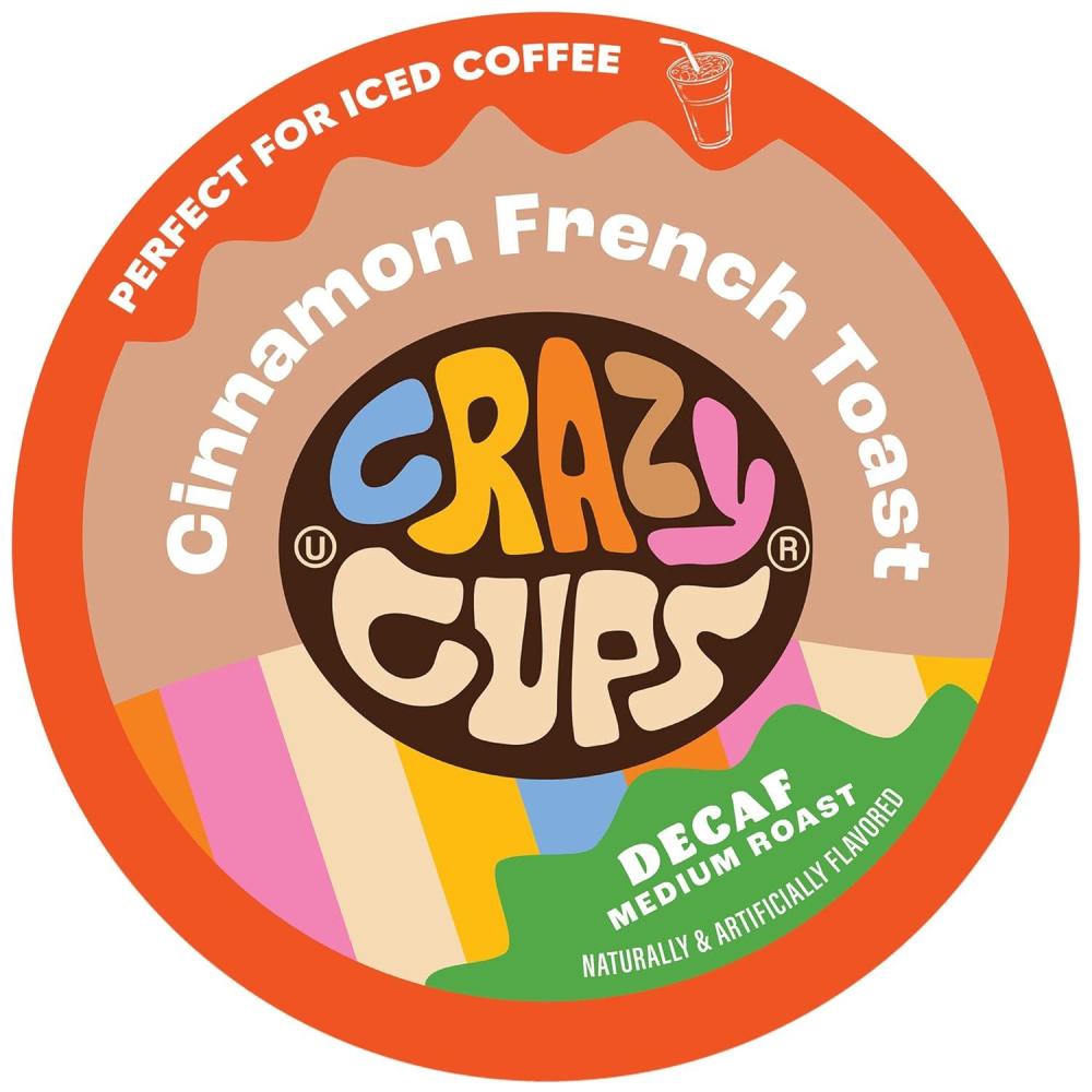 image:imageCrazy Cups Decaf Peppermint Bark Flavored Coffee pods Holiday SingleServe Medium Roast Coffee Cups for Keurig KCup Machines Hot or IcedPack of 1 22 Count TotalCinnamon French Toast