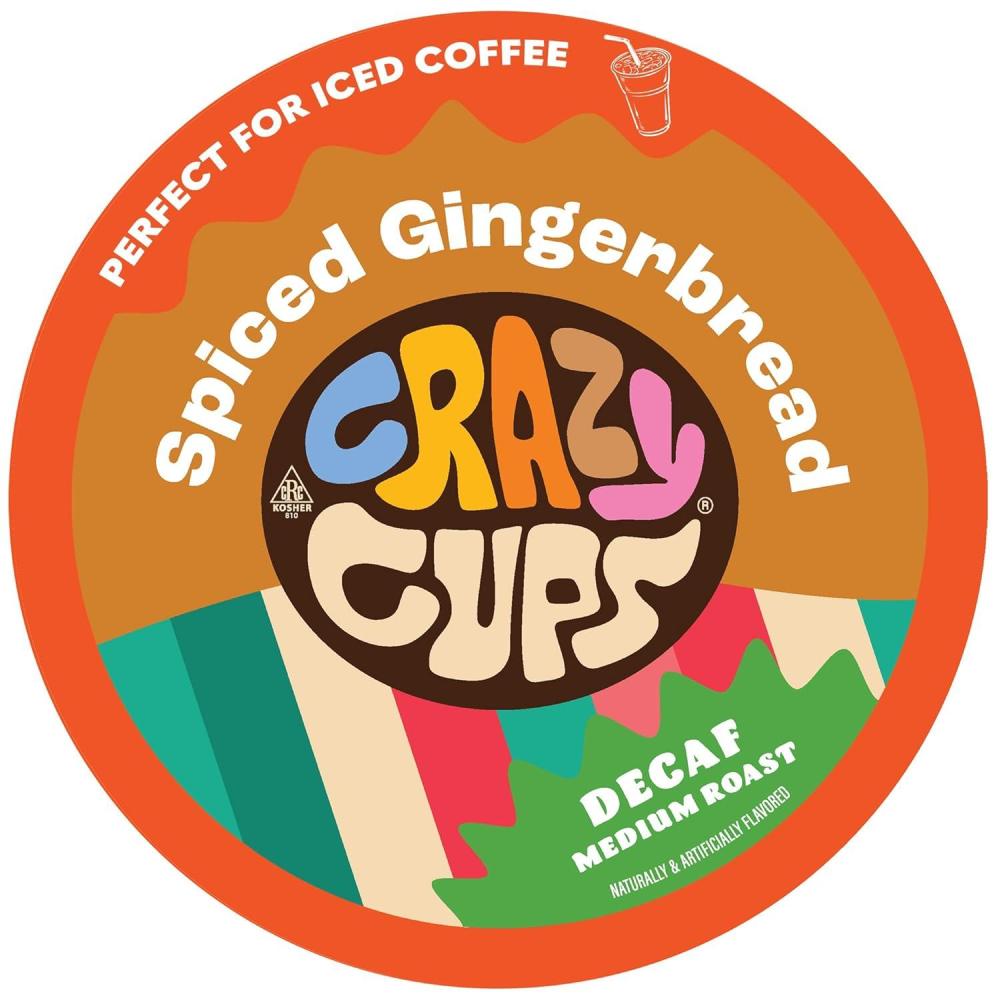 image:imageCrazy Cups Decaf Peppermint Bark Flavored Coffee pods Holiday SingleServe Medium Roast Coffee Cups for Keurig KCup Machines Hot or IcedPack of 1 22 Count TotalSpiced Gingerbread