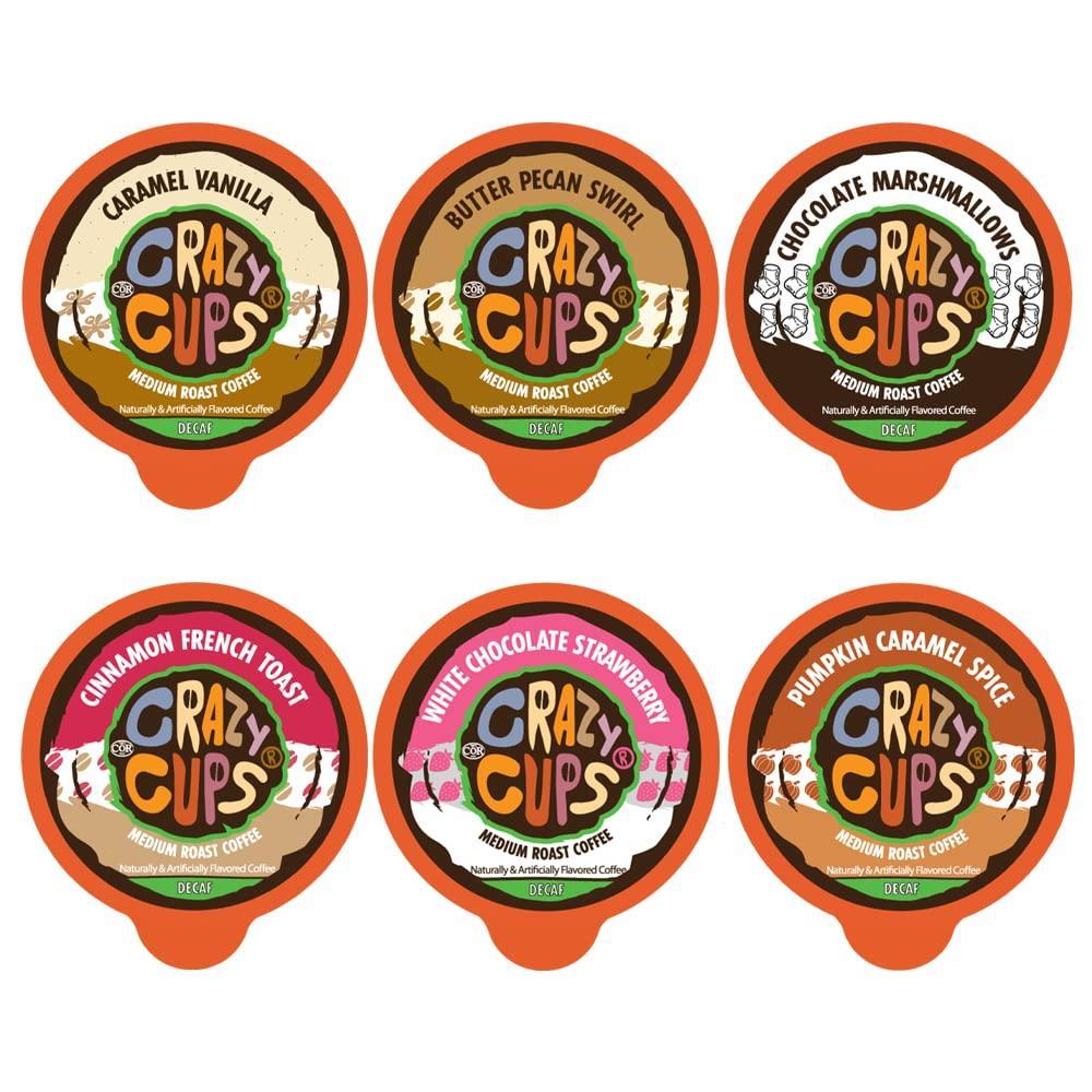 image:imageCrazy Cups Decaf Peppermint Bark Flavored Coffee pods Holiday SingleServe Medium Roast Coffee Cups for Keurig KCup Machines Hot or IcedPack of 1 22 Count TotalFlavored Variety Pack