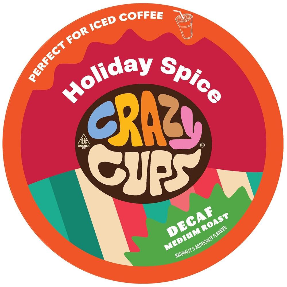 image:imageCrazy Cups Decaf Praline Nutcracker Flavored Coffee Pods Praline Pecan Decaf Coffee Single Serve Coffee for Keurig K Cups Machines Medium Roast Coffee 22 CountDecaf Holiday Spice