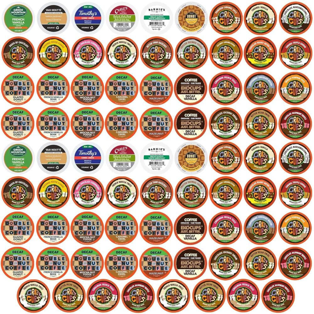 image:imageCrazy Cups Decaf Praline Nutcracker Flavored Coffee Pods Praline Pecan Decaf Coffee Single Serve Coffee for Keurig K Cups Machines Medium Roast Coffee 22 CountDecaf Flavored Coffee