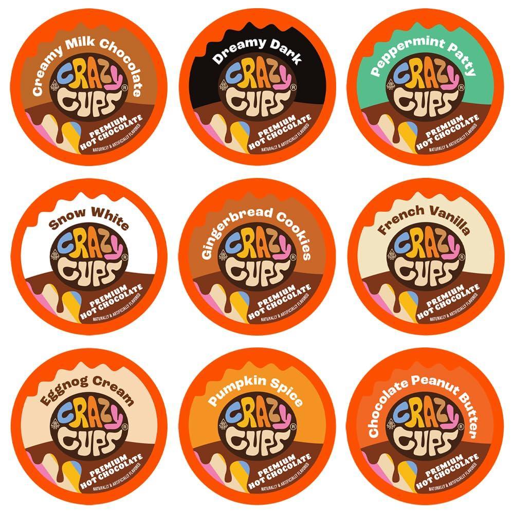 image:imageCrazy Cups Deluxe Holiday Hot Chocolate Gift Set Assorted Flavored Hot Chocolates for Keurig K Cups Machines Single Serve Hot Cocoa in Recyclable Pods 20 CountHot Chocolate Variety Pack