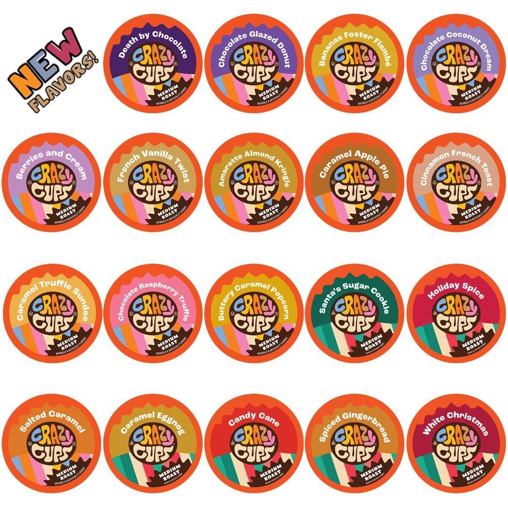 image:imageCrazy Cups Deluxe Holiday Hot Chocolate Gift Set Assorted Flavored Hot Chocolates for Keurig K Cups Machines Single Serve Hot Cocoa in Recyclable Pods 20 CountFlavored Coffee Variety Pack