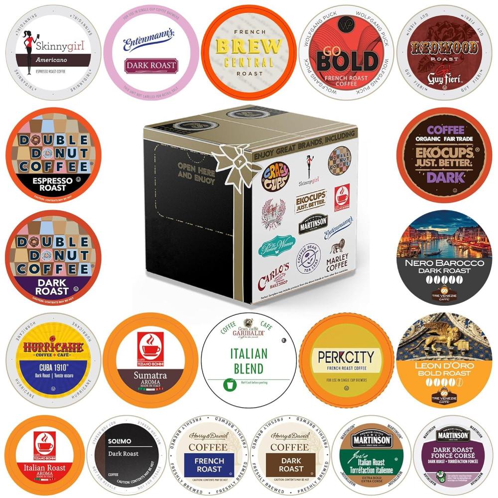image:imageCrazy Cups Deluxe Holiday Hot Chocolate Gift Set Assorted Flavored Hot Chocolates for Keurig K Cups Machines Single Serve Hot Cocoa in Recyclable Pods 20 CountBold