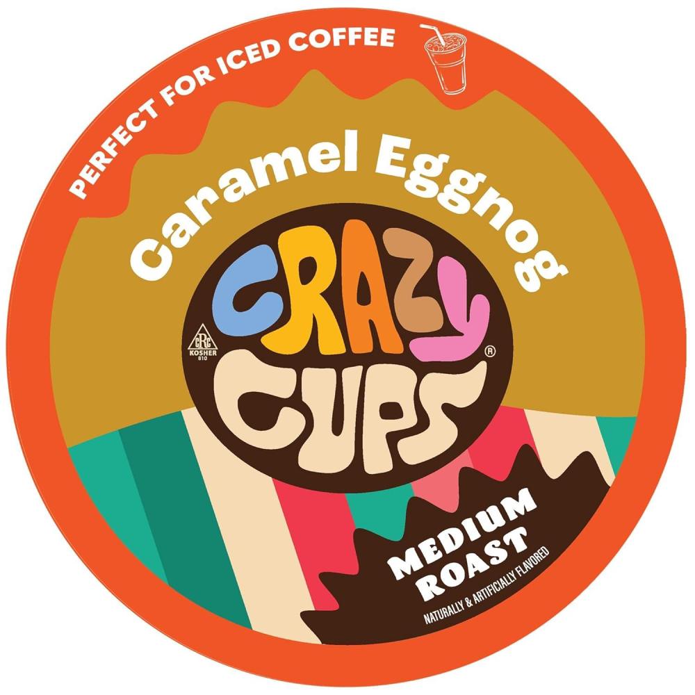 image:imageCrazy Cups Flavored Coffee Pods Santas Sugar Cookie Coffee Holiday Blend Medium Roast Single Serve for Keurig KCup Machines 22 Count in Recyclable PodsCaramel Eggnog