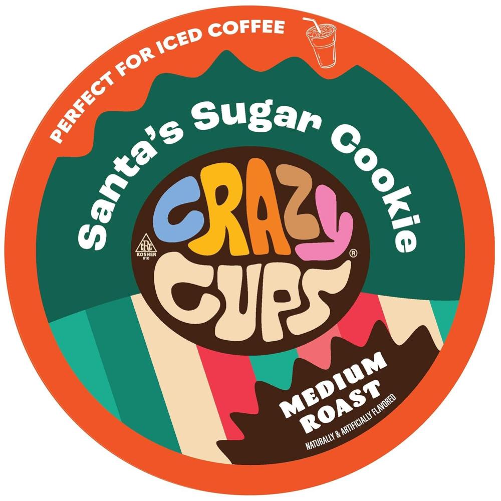 image:imageCrazy Cups Flavored Coffee Pods  Santas Sugar Cookie Coffee Holiday Blend Medium Roast Single Serve for Keurig KCup Machines 22 Count in Recyclable PodsSantas Sugar Cookies