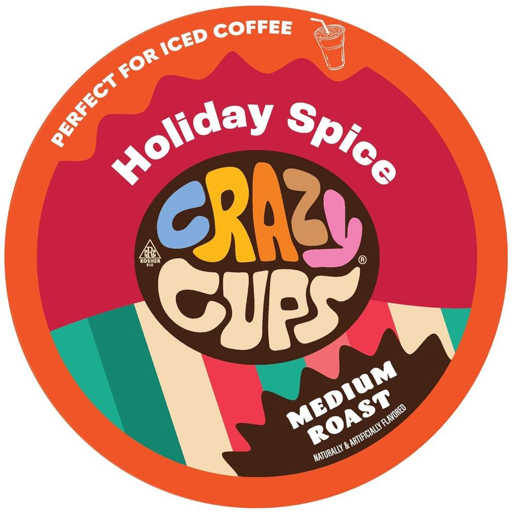 image:imageCrazy Cups Flavored Coffee Pods Holiday Spice amp Blend Single Serve Coffee for Keurig K Cups Machines Hot or Iced Medium Roast in RecyclablePack of 1 22 Count TotalCaramel Pecan Cluster