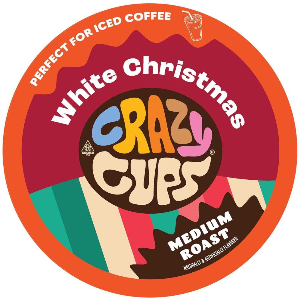 image:imageCrazy Cups Flavored Coffee Pods Holiday Spice amp Blend Single Serve Coffee for Keurig K Cups Machines Hot or Iced Medium Roast in RecyclablePack of 1 22 Count TotalWhite Christmas