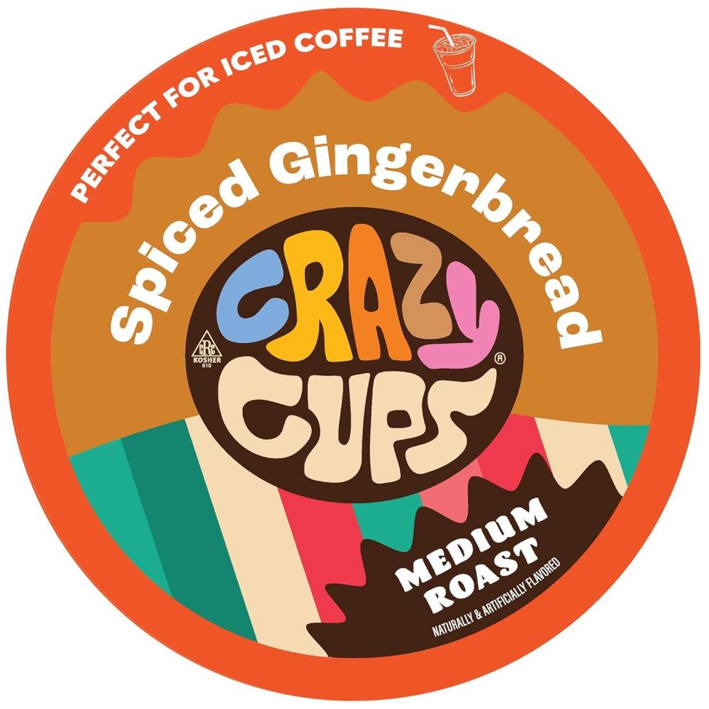 image:imageCrazy Cups Flavored Coffee Pods Holiday Spice amp Blend Single Serve Coffee for Keurig K Cups Machines Hot or Iced Medium Roast in RecyclablePack of 1 22 Count TotalSpiced Gingerbread