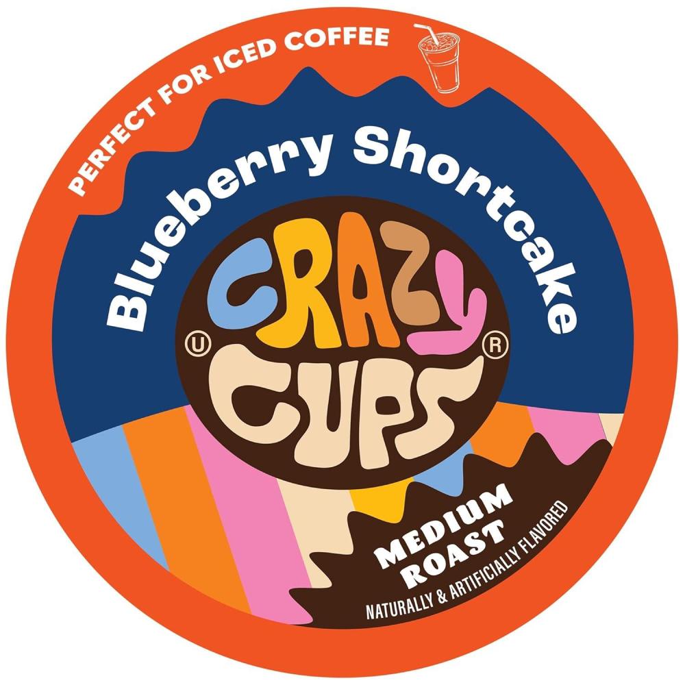 image:imageCrazy Cups Flavored Coffee Pods Holiday Spice amp Blend Single Serve Coffee for Keurig K Cups Machines Hot or Iced Medium Roast in RecyclablePack of 1 22 Count TotalBlueberry Shortcake
