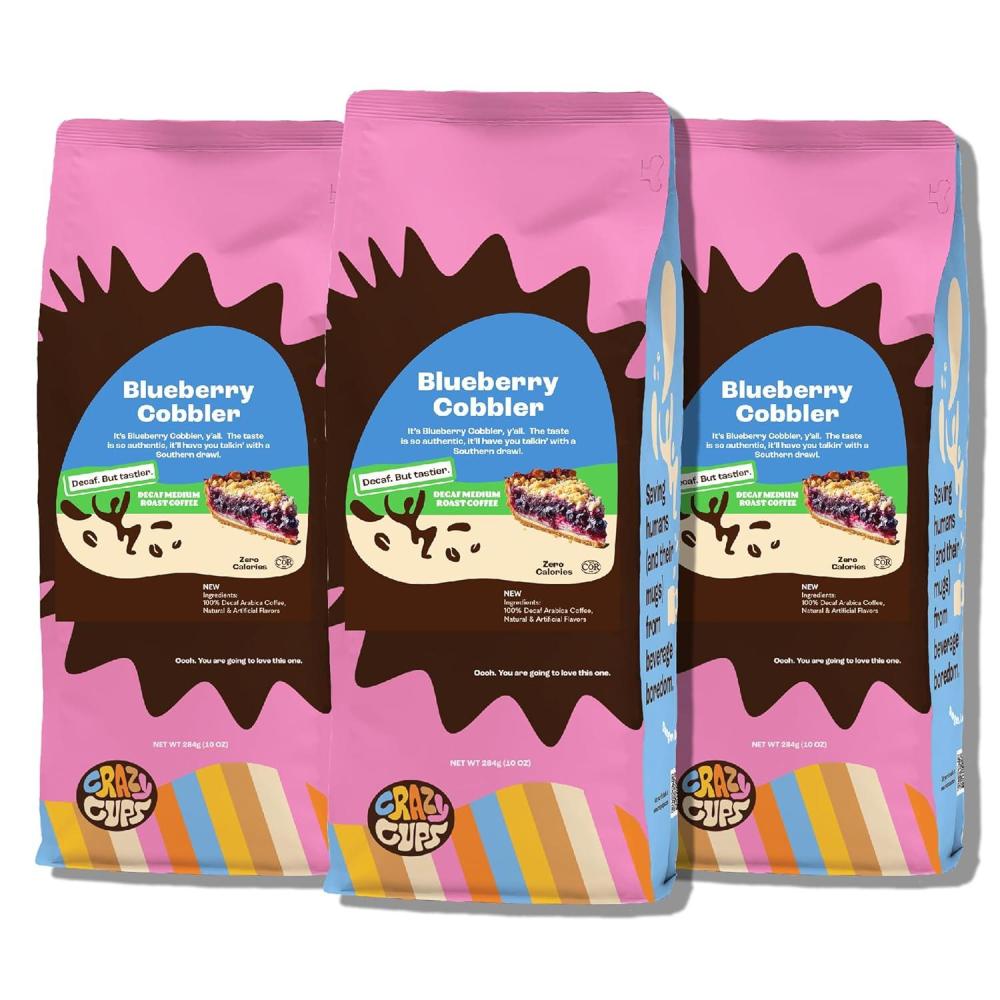 image:imageCrazy Cups Flavored Ground Decaf Christmas Coffee Decaffeinated White Christmas Coffee in 10 oz Bag For Brewing Flavored Hot or Iced Pack of 1Blueberry