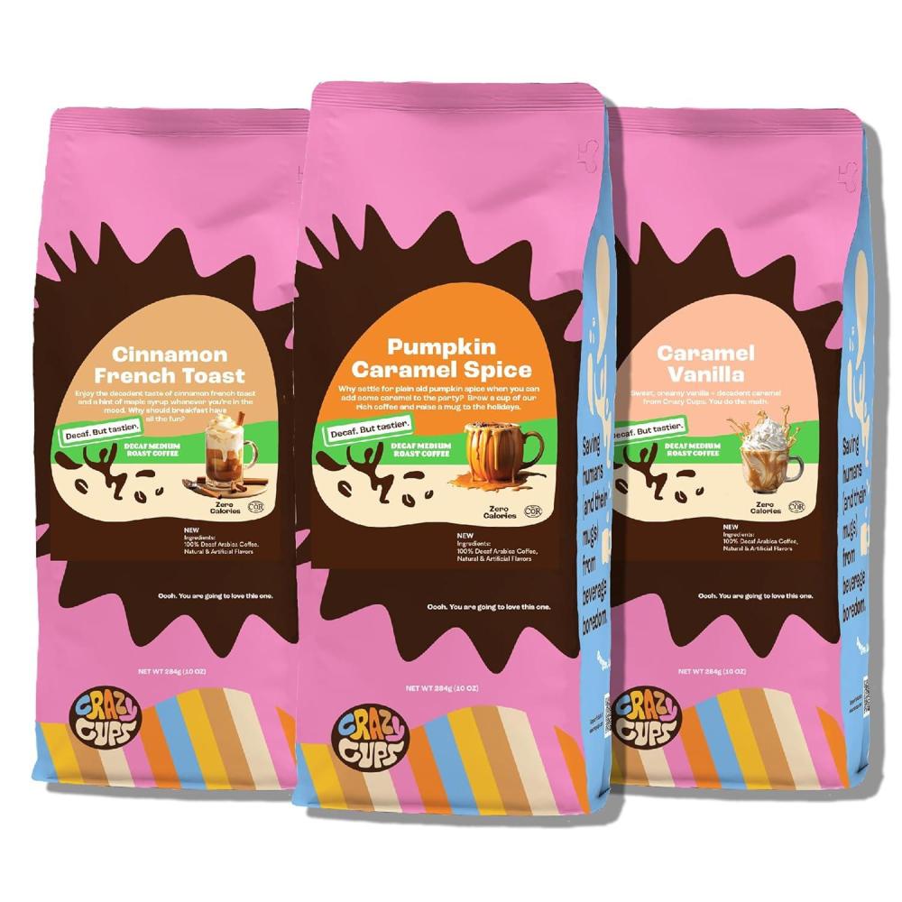image:imageCrazy Cups Flavored Ground Decaf Holiday Coffee Decaffeinated Holiday Spice Coffee in 10 oz Bag For Brewing Flavored Hot or Iced Coffee Pack of 1Decaf Variety Pack