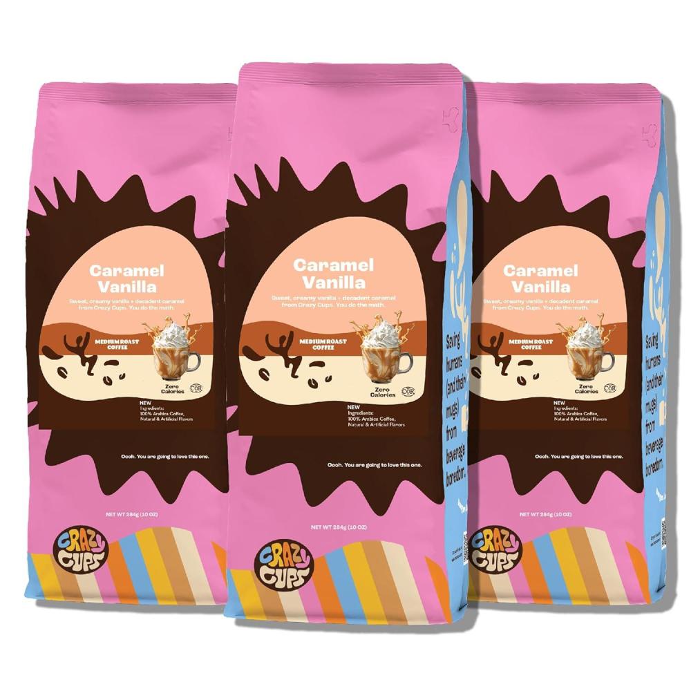 image:imageCrazy Cups Flavored Ground Eggnog Coffee Caramel Eggnog Coffee in 10 oz Bag For Brewing Flavored Hot or IcedCaramel Vanilla