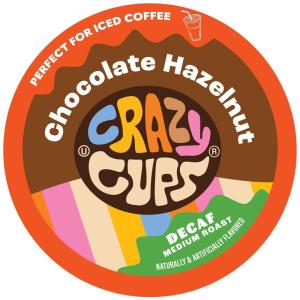 Crazy Cups Decaf Peppermint Bark Flavored Coffee pods, Holiday Single-Serve Medium Roast Coffee Cups for Keurig K-Cup Machines, Hot or Iced(Pack of 1, 22 Count Total)(Better Than Hazelnut)