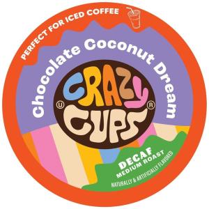 Crazy Cups Decaf Praline Nutcracker Flavored Coffee Pods, Praline Pecan Decaf Coffee, Single Serve Coffee for Keurig K Cups Machines, Medium Roast Coffee, 22 Count(Decaf Chocolate Coconut Dream)