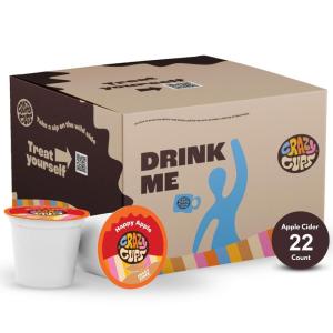 Crazy Cups Flavored Coffee Pods – Santa’s Sugar Cookie Coffee, Holiday Blend, Medium Roast, Single Serve for Keurig K-Cup Machines, 22 Count in Recyclable Pods(Apple Cider)