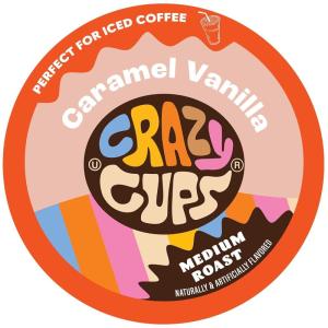 Crazy Cups Flavored Coffee Pods – Santa’s Sugar Cookie Coffee, Holiday Blend, Medium Roast, Single Serve for Keurig K-Cup Machines, 22 Count in Recyclable Pods(Caramel Vanilla)