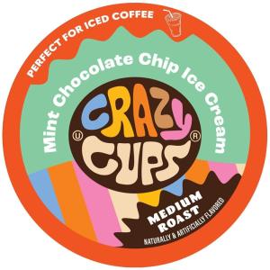 Crazy Cups Flavored Coffee Pods – Santa’s Sugar Cookie Coffee, Holiday Blend, Medium Roast, Single Serve for Keurig K-Cup Machines, 22 Count in Recyclable Pods(Mint Chocolate Chip Ice Cream)