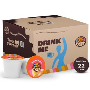 Crazy Cups Flavored Coffee Pods – Santa’s Sugar Cookie Coffee, Holiday Blend, Medium Roast, Single Serve for Keurig K-Cup Machines, 22 Count in Recyclable Pods(Peach Cider)